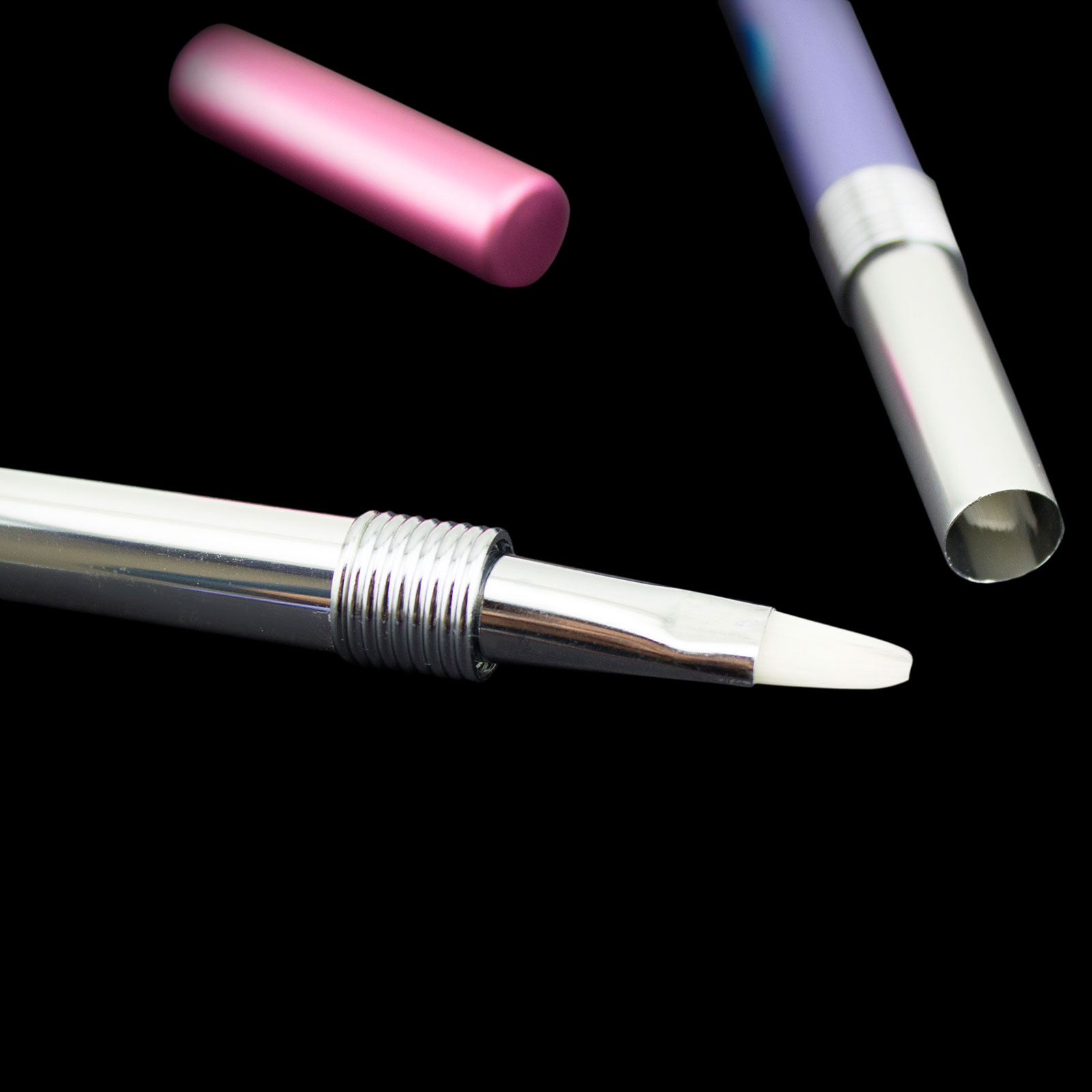 Professional Nail Art Brush Retractable Salon Metallic Acrylic w/Cap